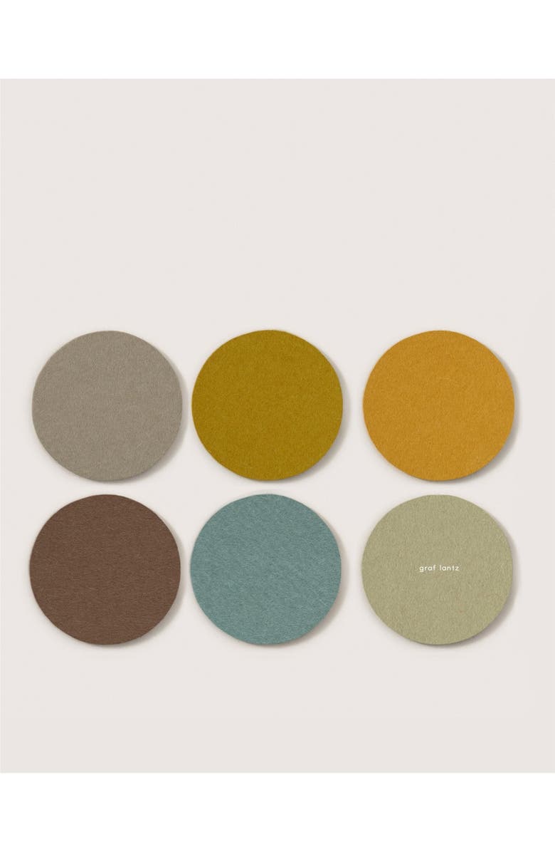 Graf Lantz Bierfilzl Merino Wool Round Coaster Multi 6 Pack, Main, color, 