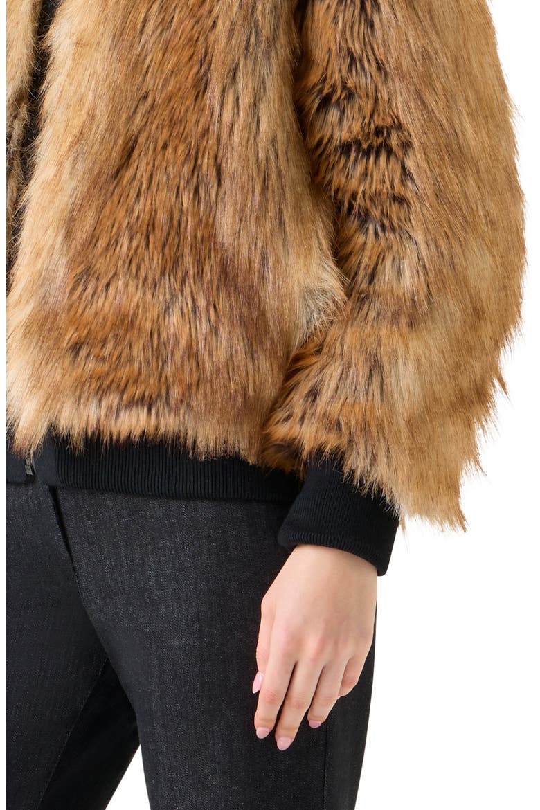 Faux Fur Bomber Jacket, Alternate, color, CAMEL-MULTICOLOR