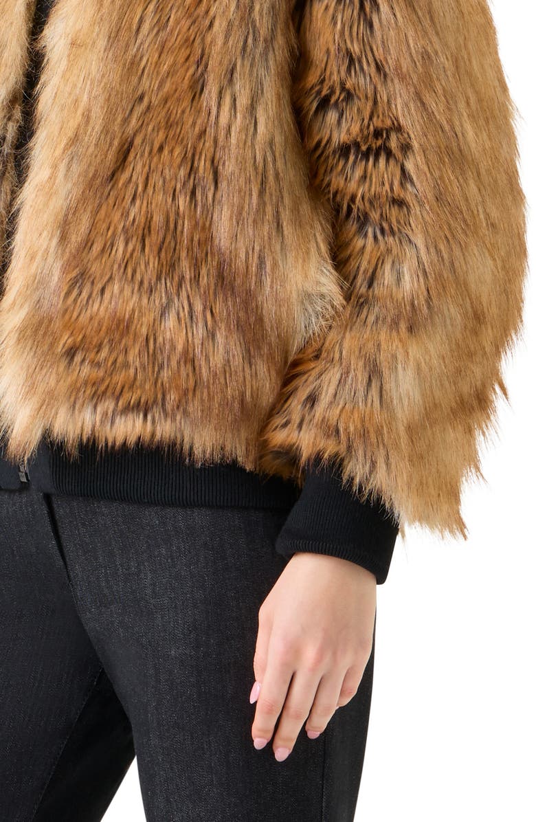 Akris punto Faux Fur Bomber Jacket, Alternate, color, Camel-Multicolor