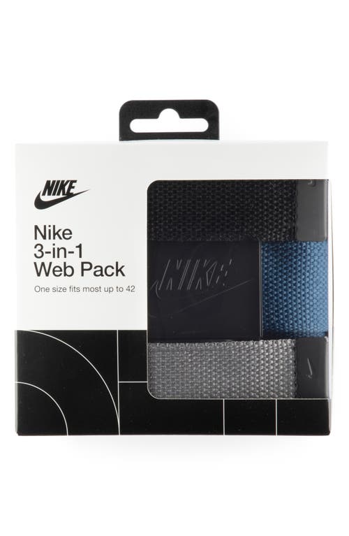 Nike Set Of 3 Webbed Belts In Multi