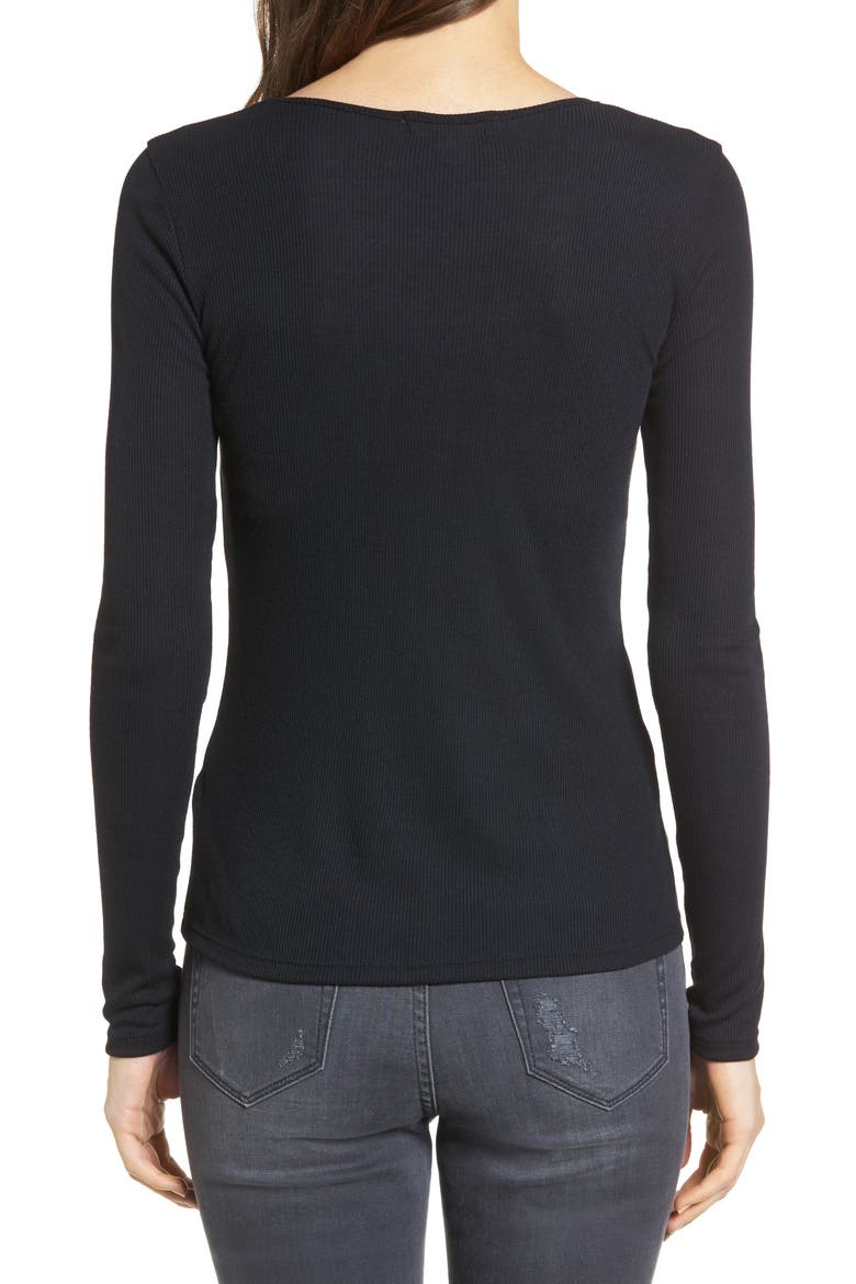 Ribbed Tee, Alternate, color, BLACK