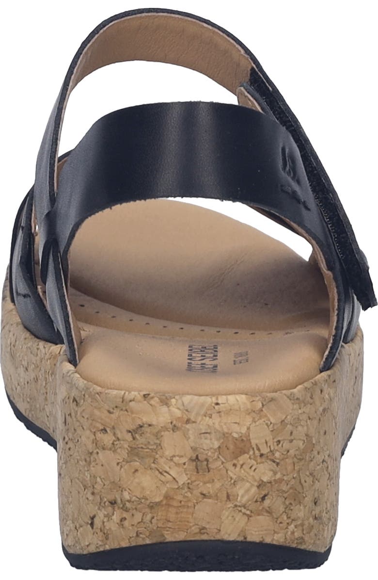 Josef Seibel Evita 03 Slingback Platform Wedge Sandal, Alternate, color, Black Leather