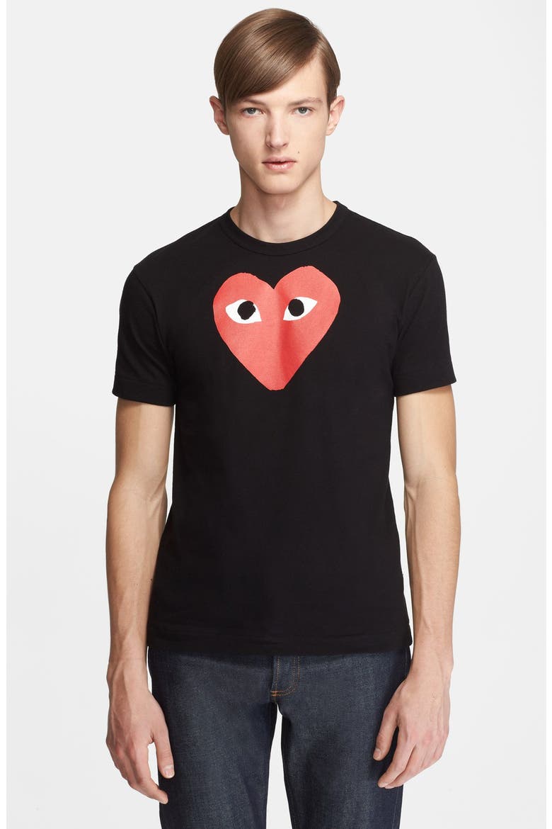 Heart Graphic T-Shirt, Main, color, BLACK