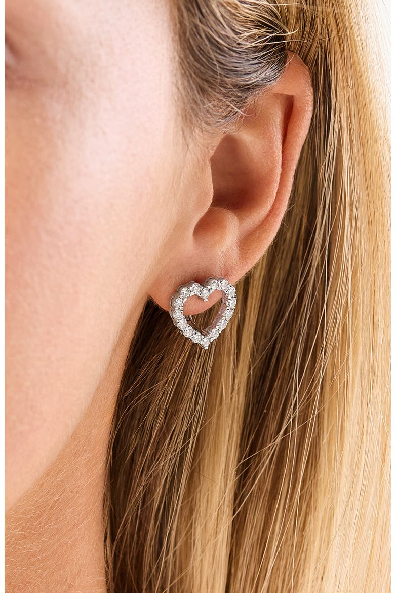 Liora Diamond Heart Earrings, Alternate, color, 18K TWO TONE/ DIAMOND