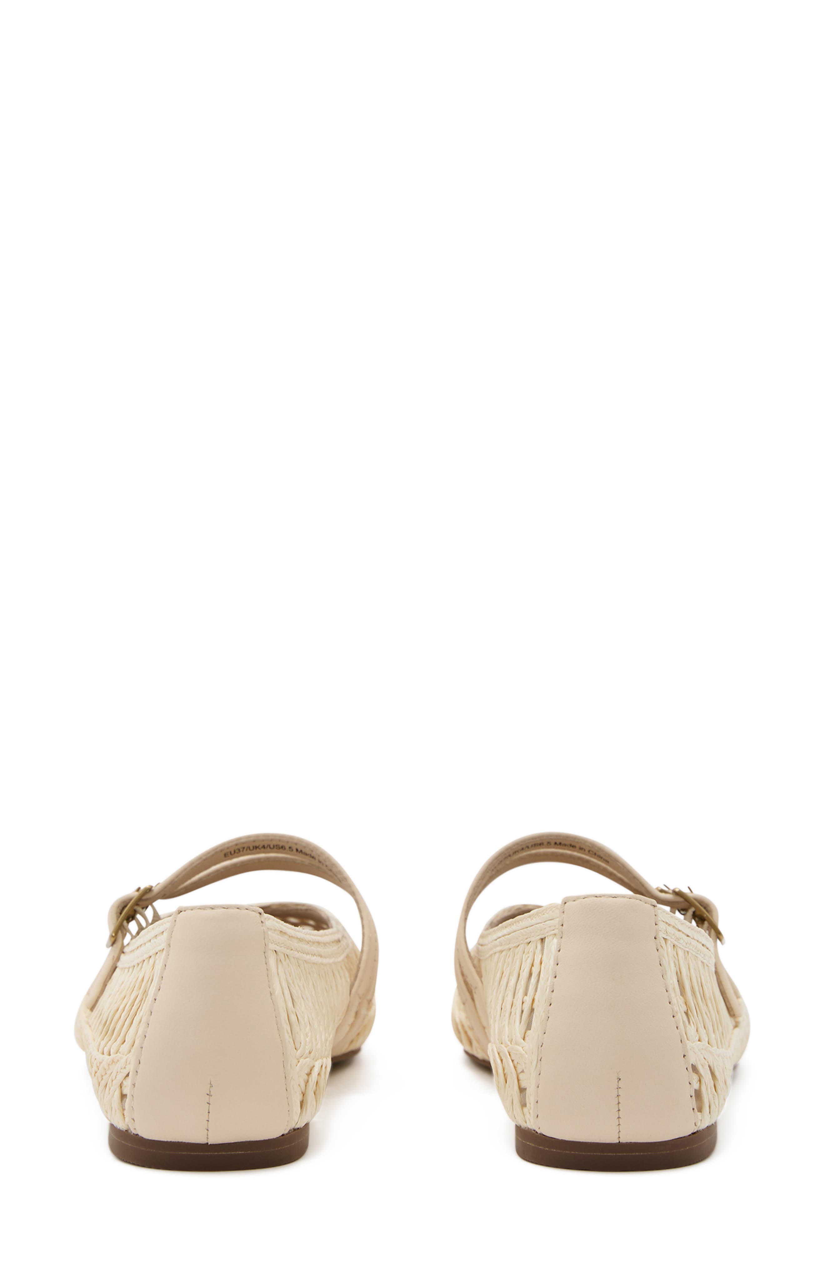 Reiss Elizabeth Woven Mary Jane Flat, Alternate, color, Off White