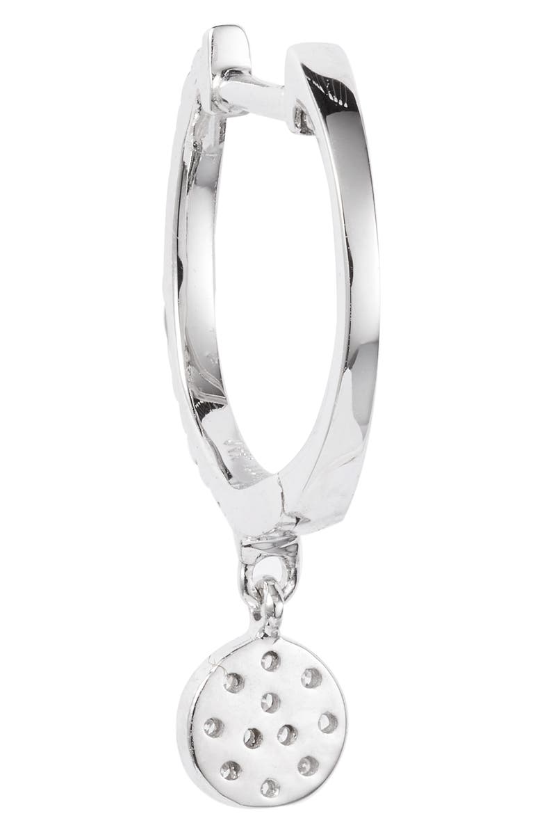 Meira T Diamond Disc Drop Huggie Hoop Earrings, Alternate, color,