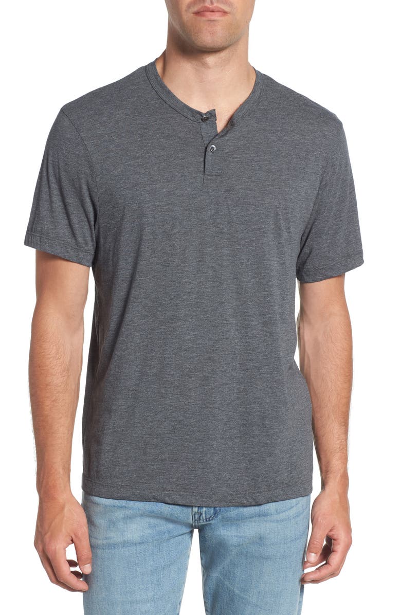 James Perse Cotton Blend Short Sleeve Henley, Main, color,