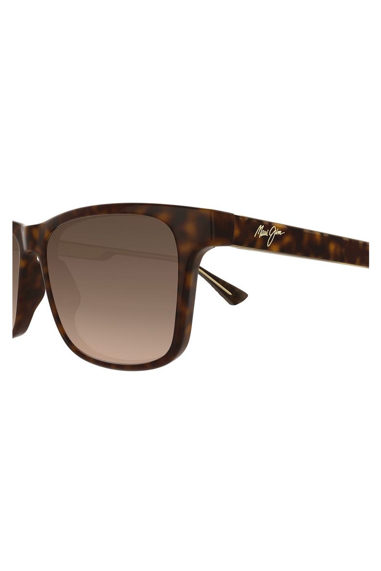 Okina 55mm Polarized Rectangular Sunglasses, Alternate, color, TORTOISE