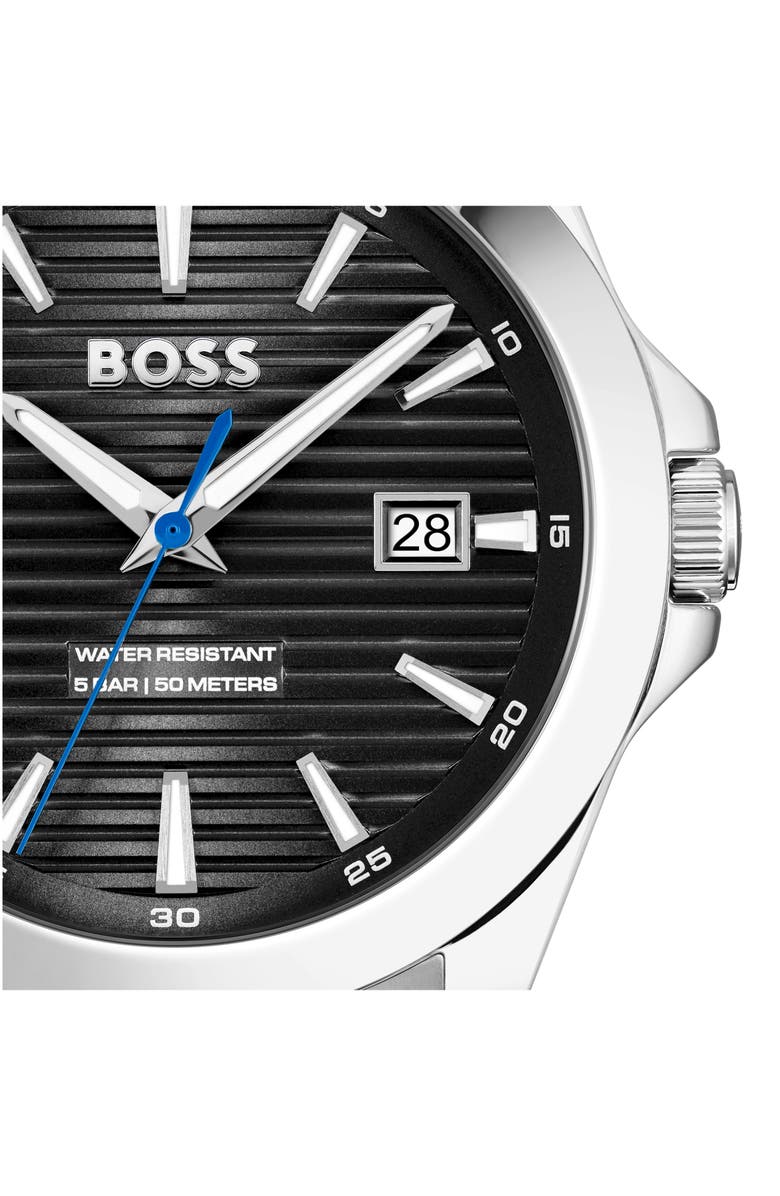 BOSS Strike Bracelet Watch, 41mm, Alternate, color, Silver/ Black