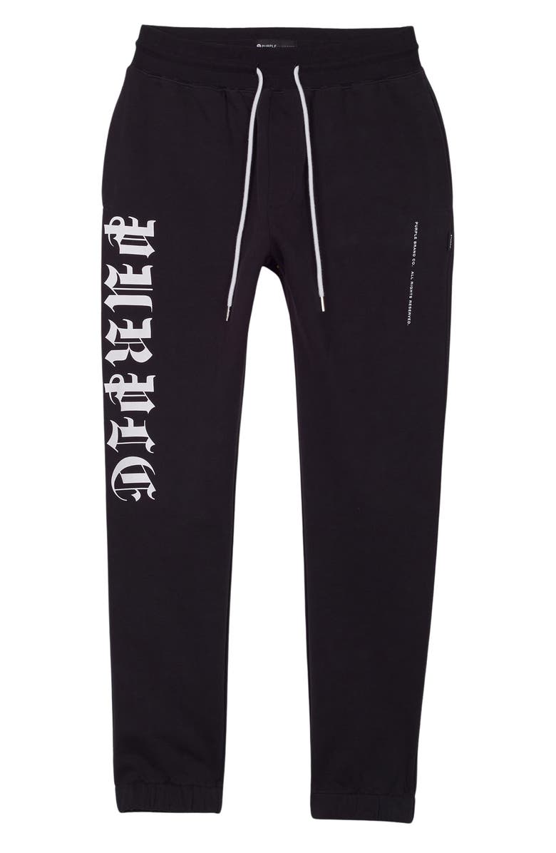 PURPLE BRAND Gothic Logo French Terry Joggers, Main, color, 
