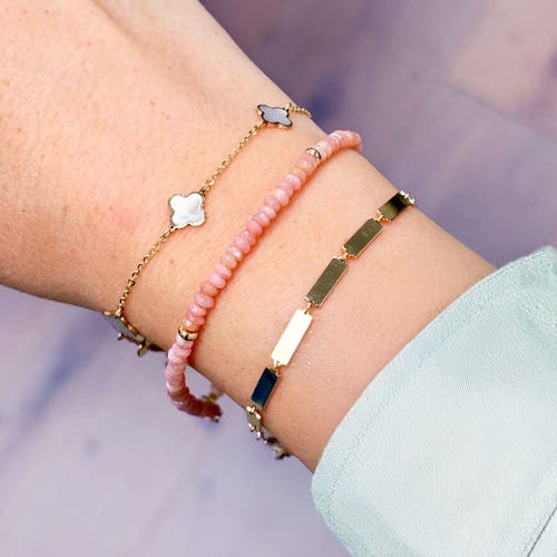 The Lovery Fine Jewelry Mini Mother Of Pearl Clover Bracelet In Silver