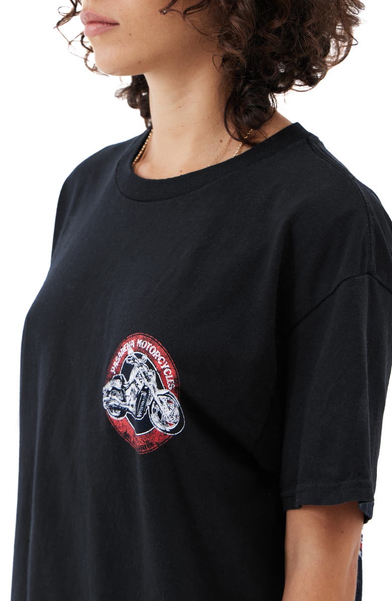 BDG Urban Outfitters Pasadena Moto Cotton Graphic T-Shirt, Alternate, color, Black