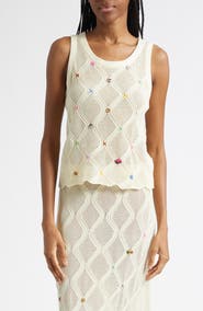 YanYan Cotton Lattice Stitch Sweater Tank