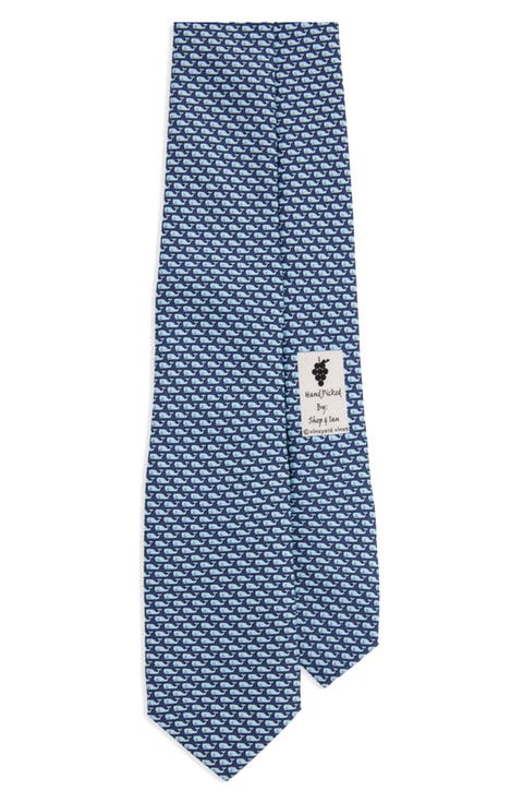 Kids' Vineyard Whale Silk Tie (Big Boy)