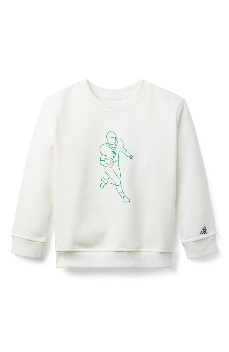 Little Paper Kids Football Fleece Parker Sweatshirt, Main, color, Off White
