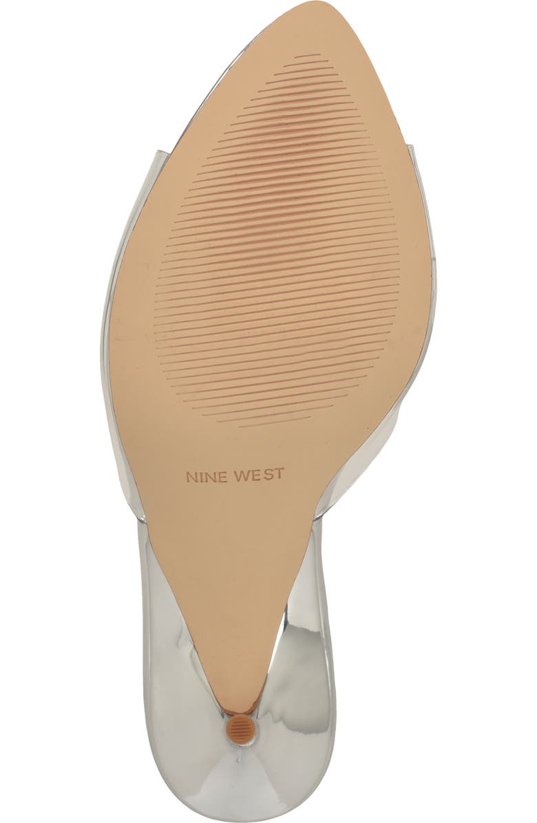 Nine West Vella Pointed Toe Slide Sandal, Alternate, color, Clear Silver