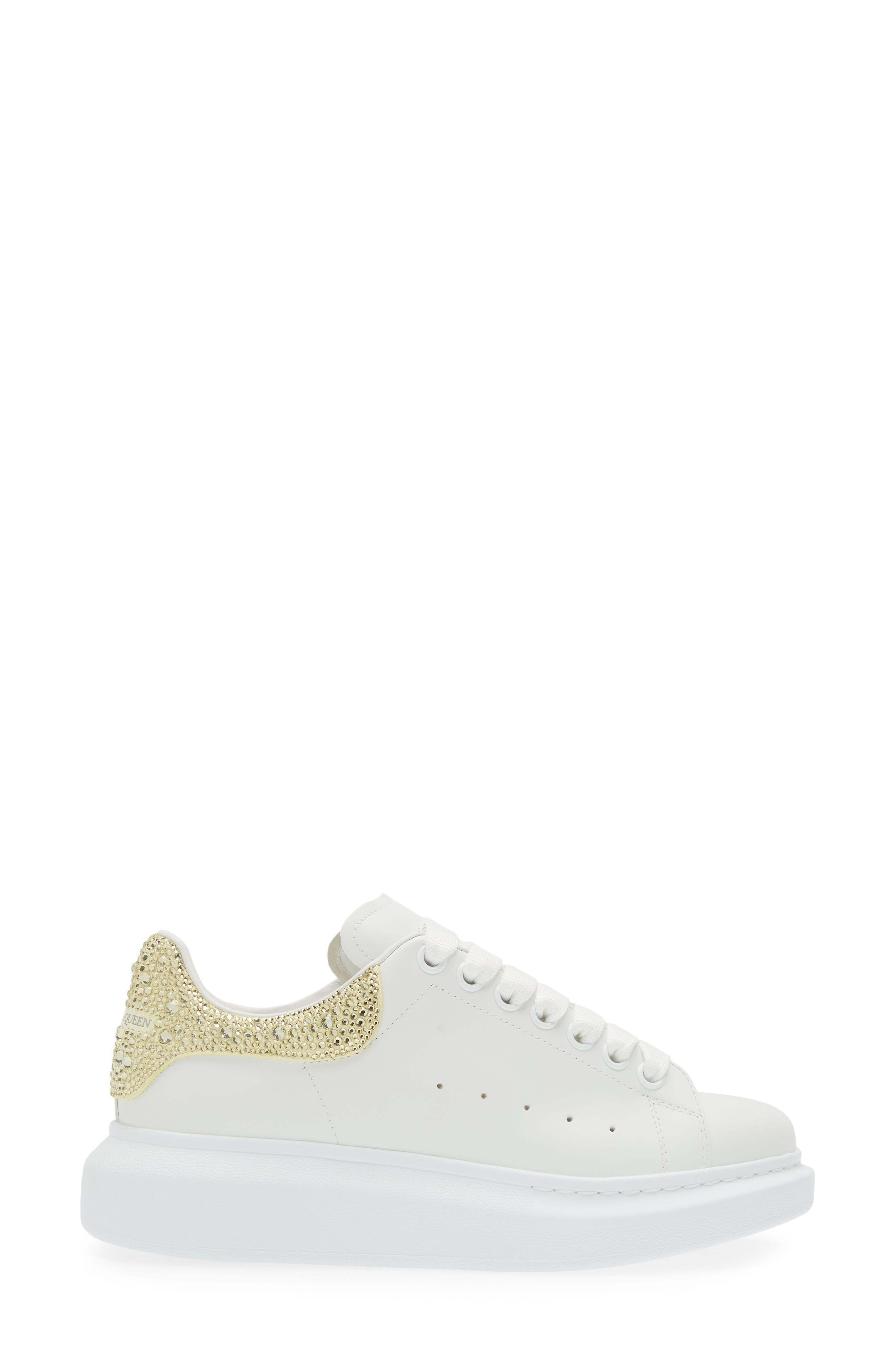 McQueen Oversized Crystal Embellished Sneaker, Alternate, color, 