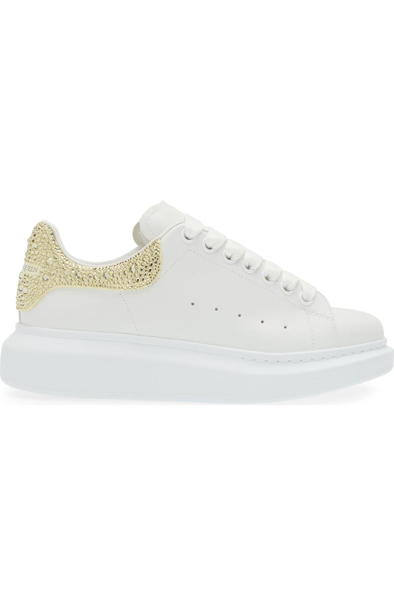 McQueen Oversized Crystal Embellished Sneaker, Alternate, color,
