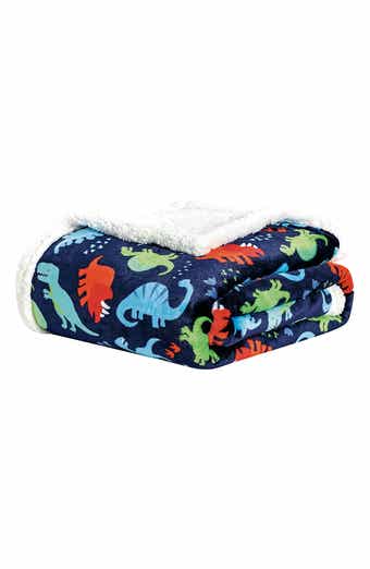 Dino Faux Shearling Throw Blanket