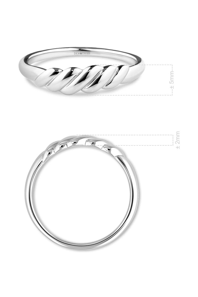 Rope Ring in Rhodium Plated Sterling Silver, Alternate, color, Silver