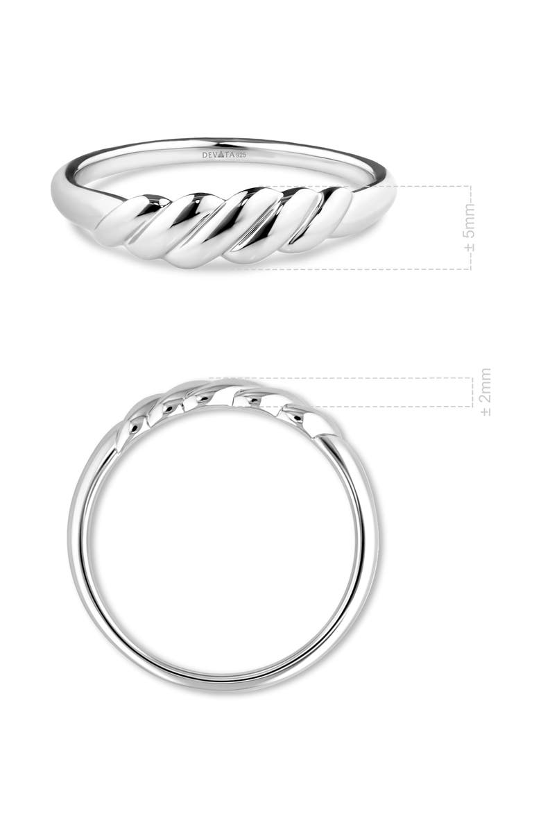 DEVATA Rope Ring in Rhodium Plated Sterling Silver, Alternate, color, Silver