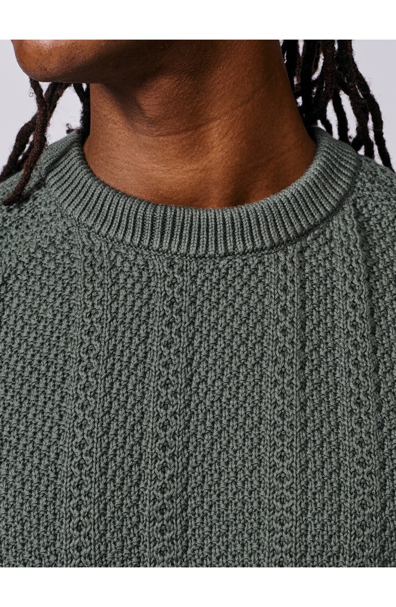 Aubin Montrose Textured Crew Neck Jumper, Alternate, color, Dark Khaki