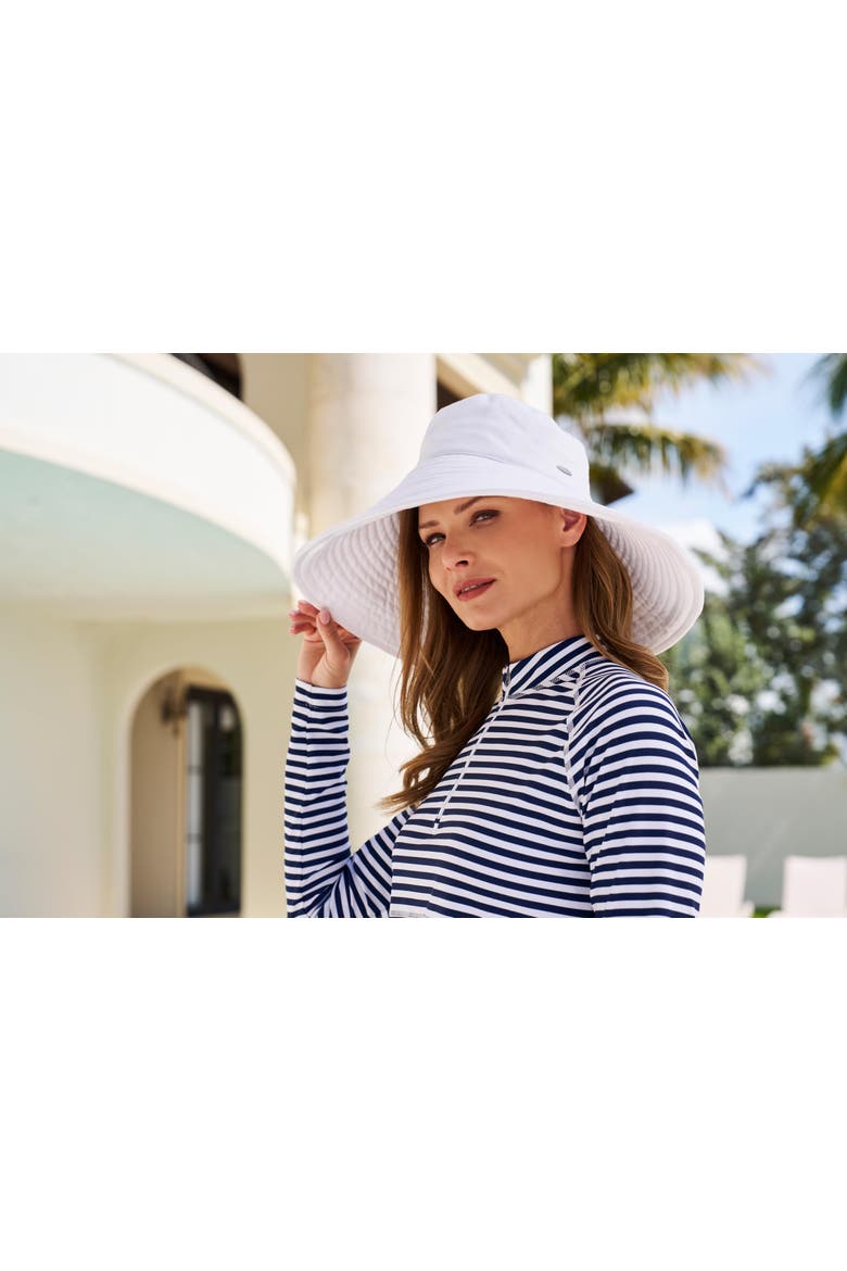 Women's Brittany Beach Hat, UPF 50+ Sun Protection, Alternate, color, White