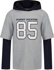 Tommy Hilfiger Kids' 85 Graphic Hooded Layered T-Shirt