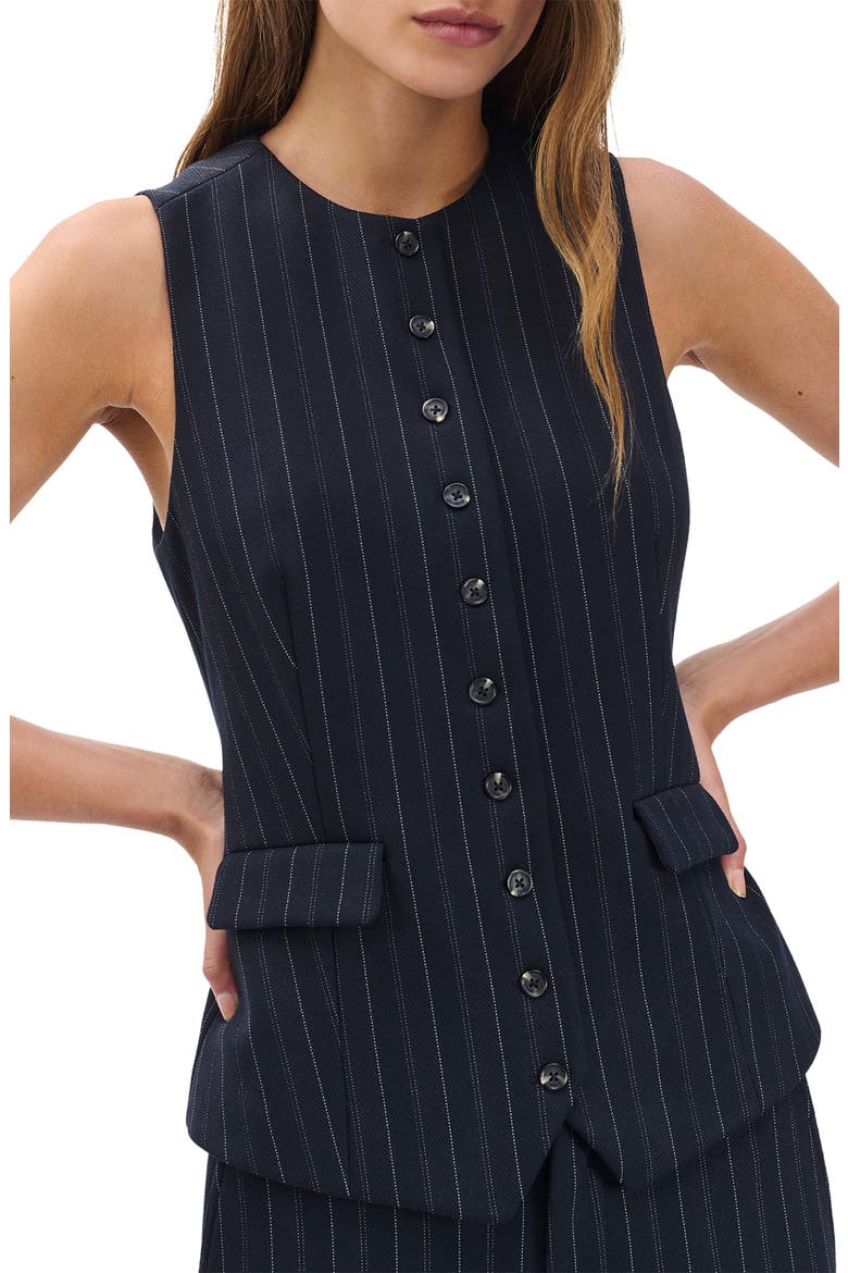 Irina Ponte Longline Vest, Alternate, color, NAVY MULTI