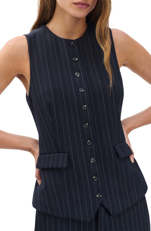 Rag & Bone Womens Nvymt Irina Ponte Striped Stretch-woven Vest In Blue