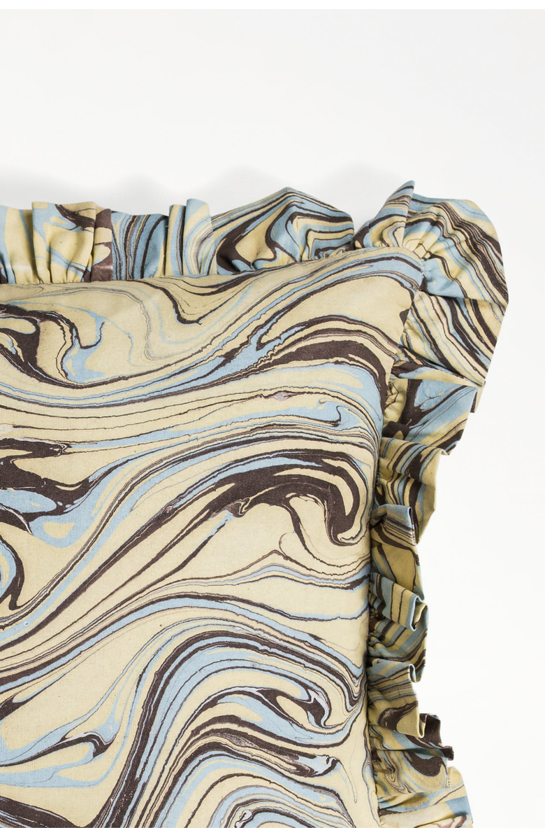 Inner Child Kyoto Hand-Marbled Ruffled Square Pillow - Cover Only, Alternate, color, Multicolor