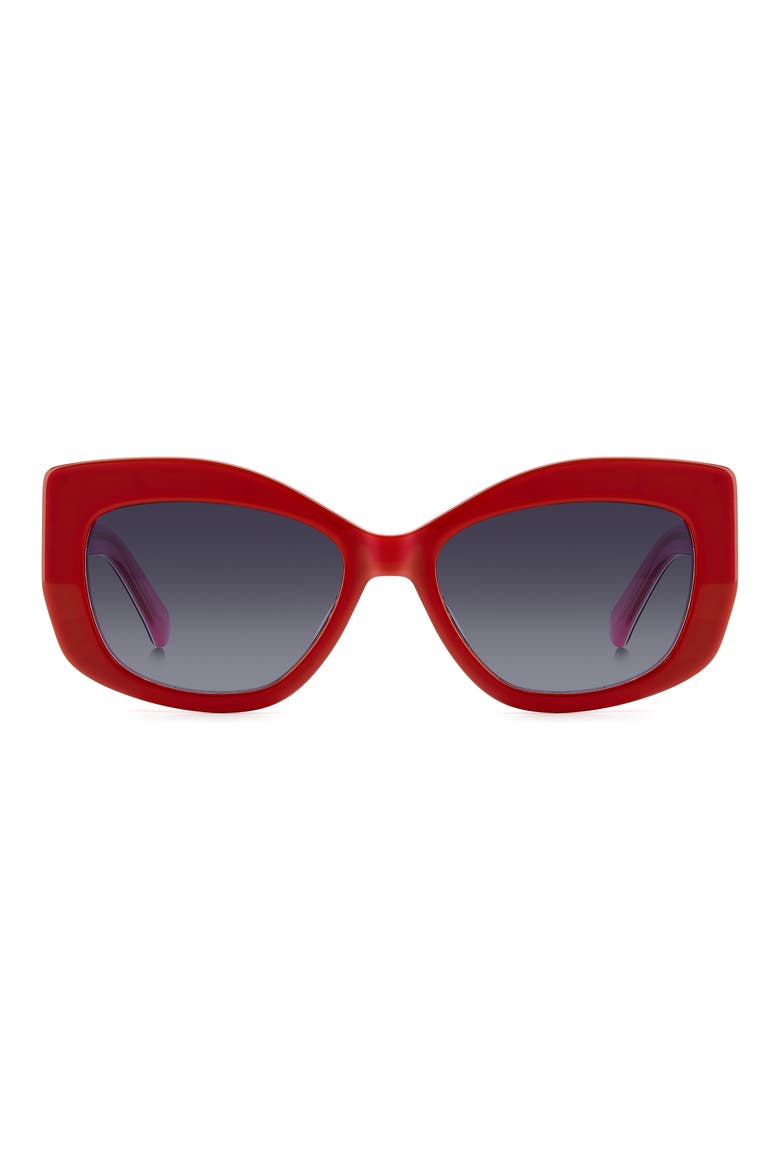54mm frida square frame sunglasses, Main, color, RED