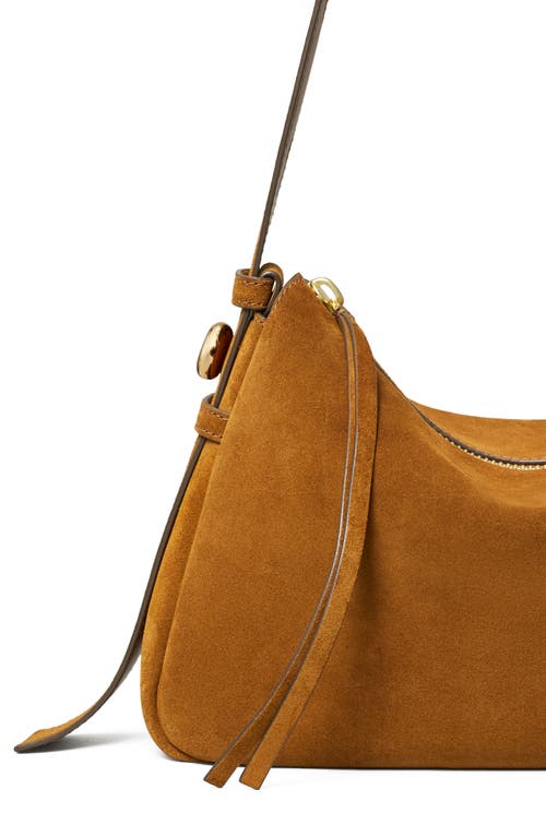 Tory Burch Romy Suede Leather Shoulder Bag In Brown