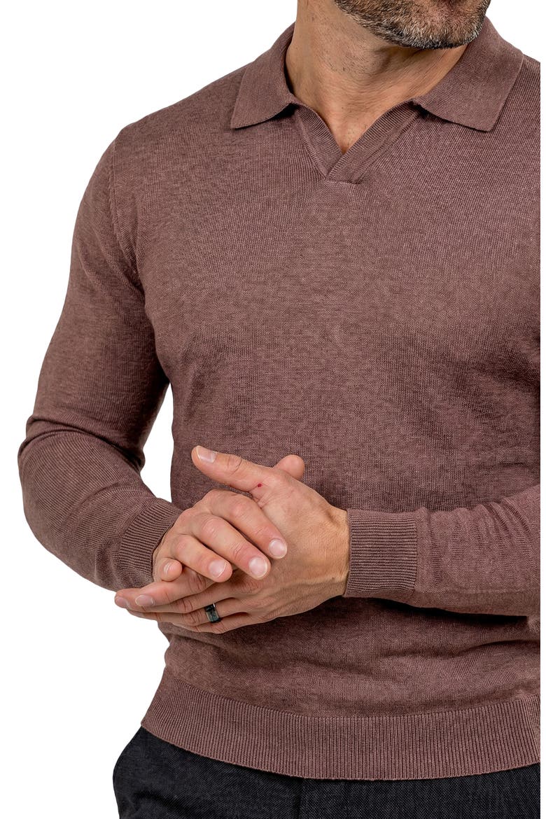Cotton & Cashmere Polo Sweater, Alternate, color, PINK