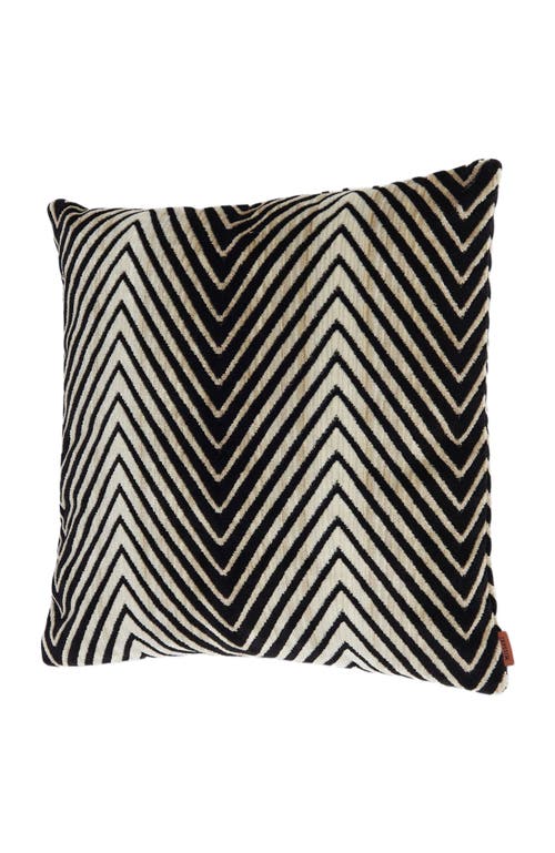 Missoni Home Ziggy 40x40 Cm Viscose Blend Zigzag Cushion In Black