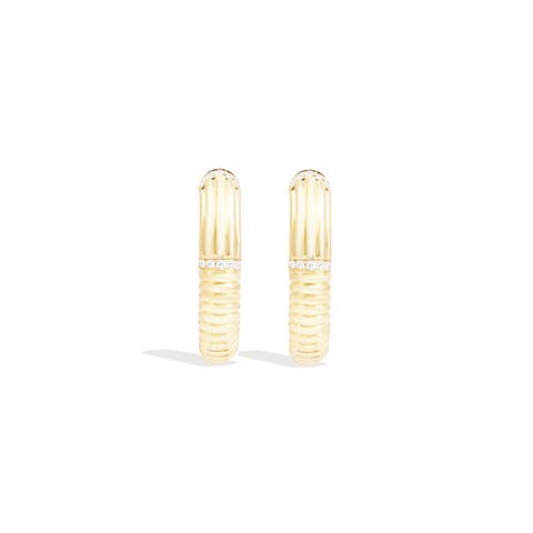 Found Ribbed Oval Hoop Earring
