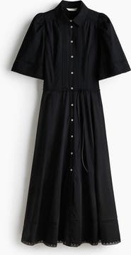 H&M Pintucked Cotton Shirt Dress