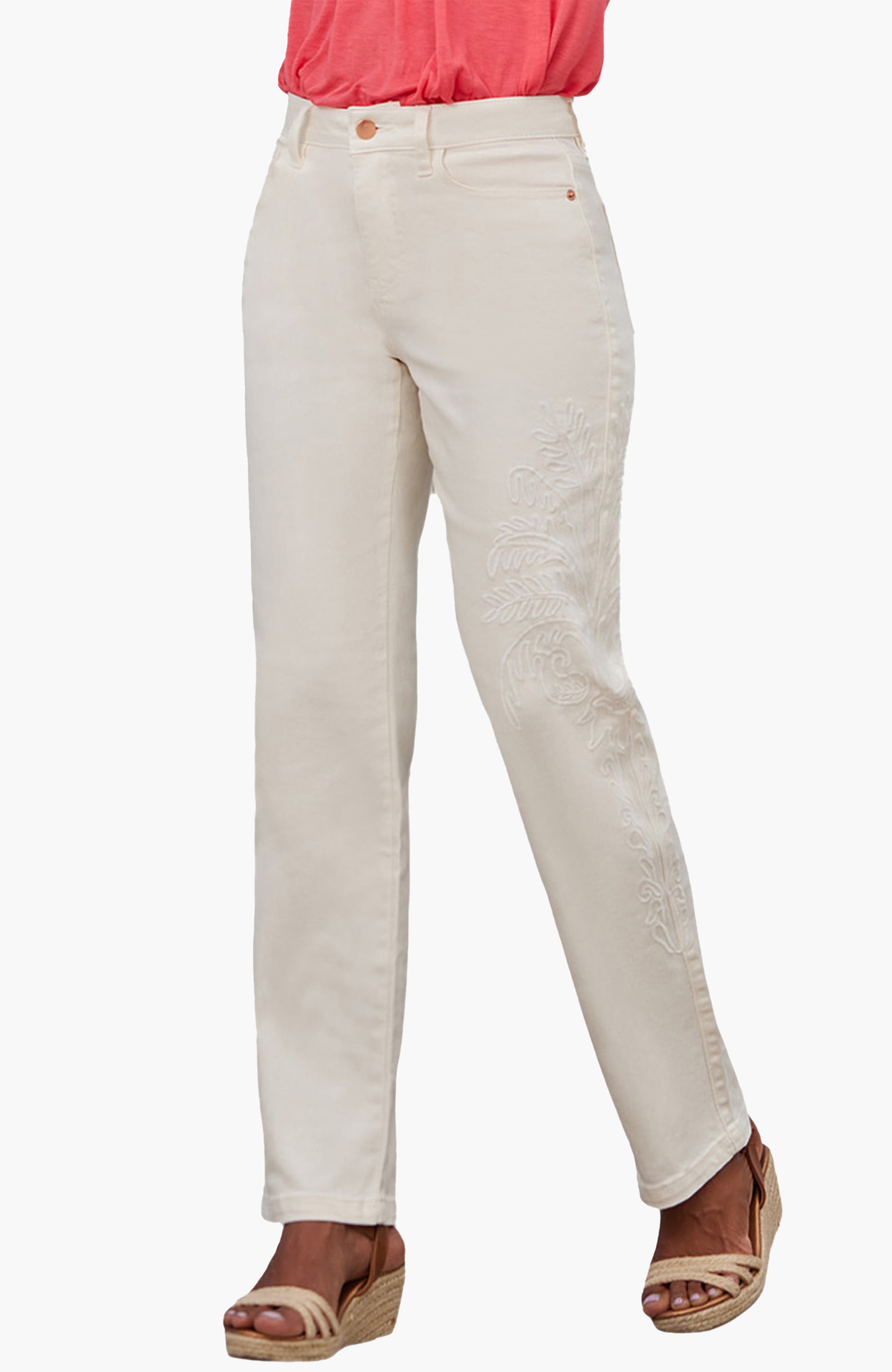 Women's Embroidered Straight Leg Jeans
