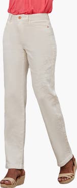 LASCANA Women's Embroidered Straight Leg Jeans