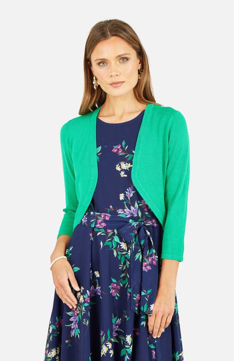 3/4 Sleeve Knitted Curve Bolero