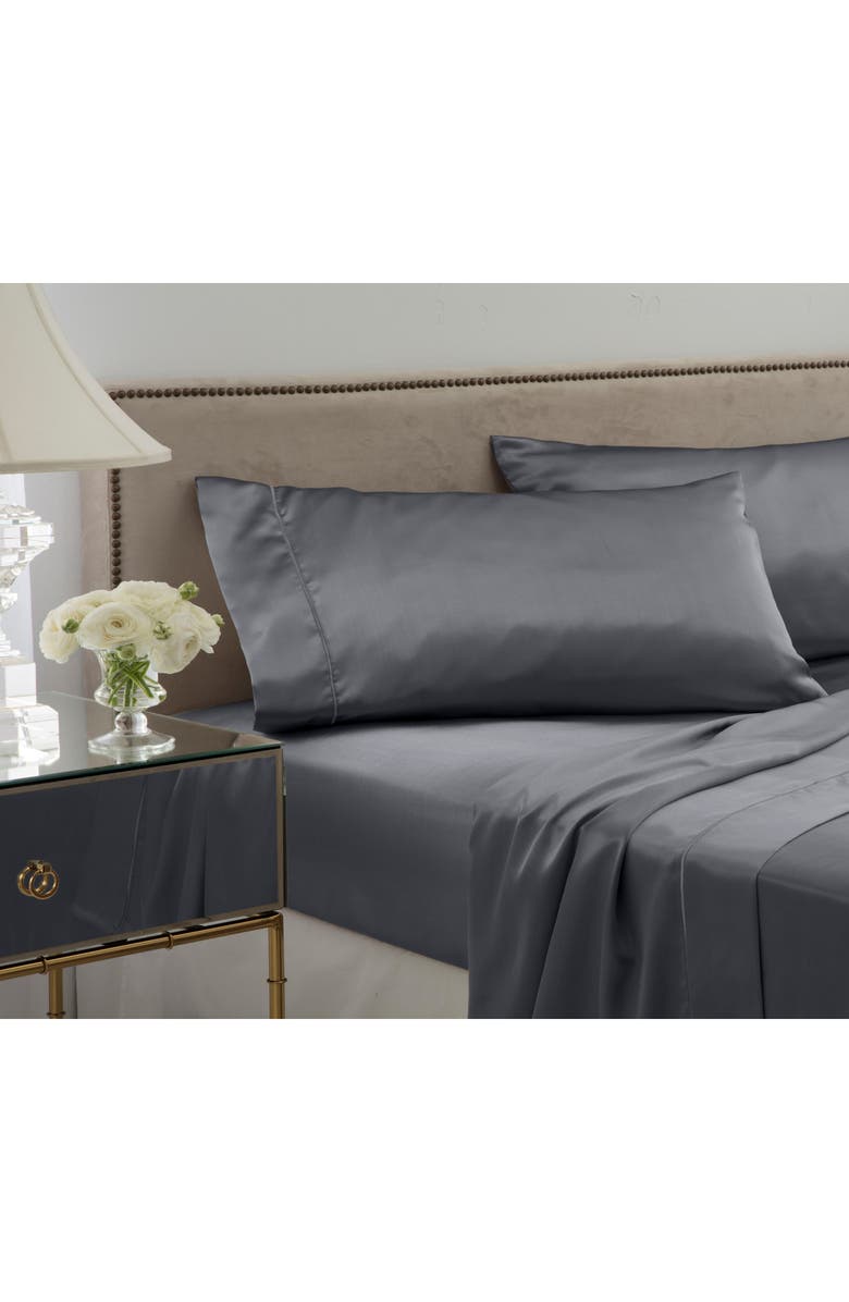 Martex Set of 2 Elegance Satin Pillowcases, Alternate, color, Silver