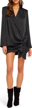 Ramy Brook Irina Pinstripe Tie Minidress