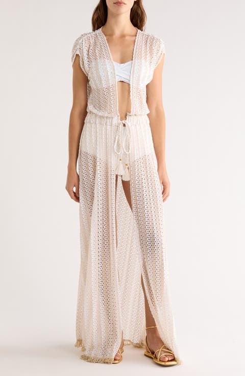 Katherine Swirl Tie Front Cover-Up Maxi Dress