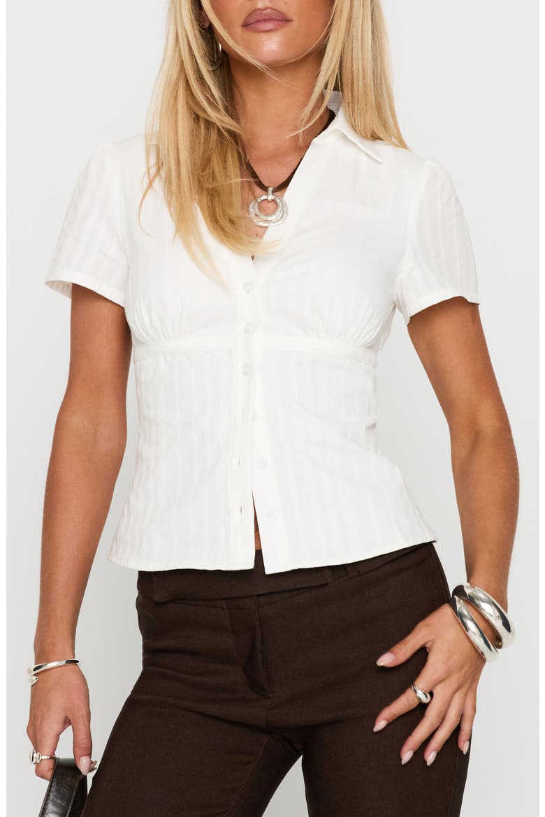 What a Show Button-Up Top, Main, color, WHITE