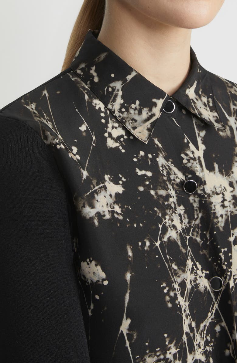 Lafayette 148 New York Tree Print Mixed Media Cardigan, Alternate, color,