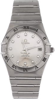 Pre-Owned Omega Constellation Co-Axial Chronometer Automatic Watch Stainless Steel with Diamond Markers 35