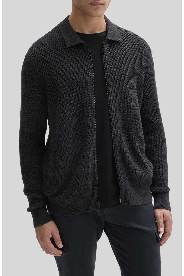 Gregorio Full Zip Cardigan Sweater, Main, color, BLACK