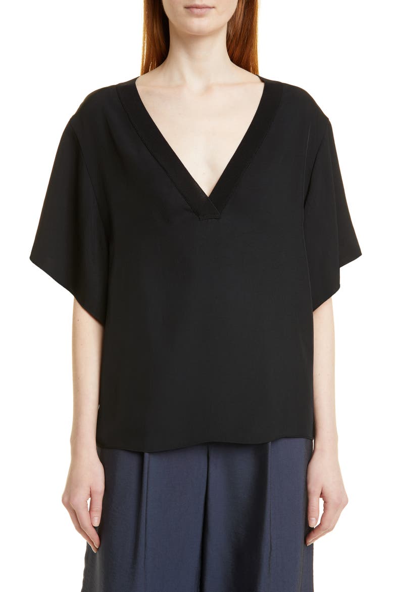 V-Neck T-Shirt, Main, color, BLACK