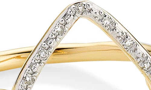 Monica Vinader Riva Diamond Hoop Ring In Yellow Gold