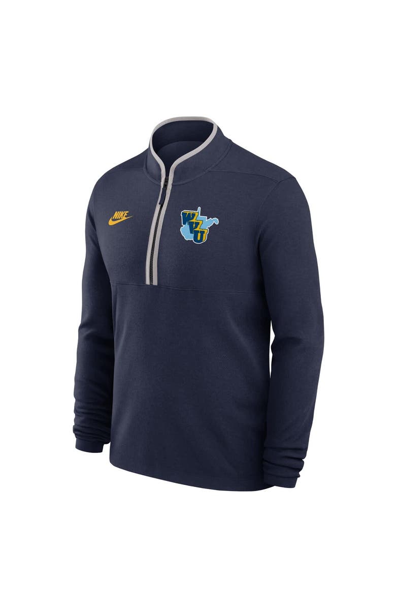 Nike Men's Nike Navy West Virginia Mountaineers Throwback Lightweight Victory Dri-FIT Half-Zip Pullover, Alternate, color, Navy